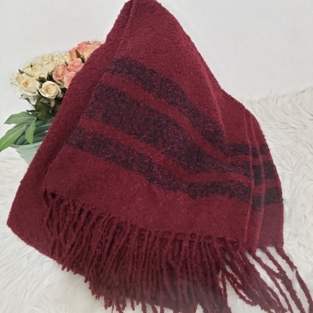 MUDPIE Shawl / Wrap Burgundy and Black